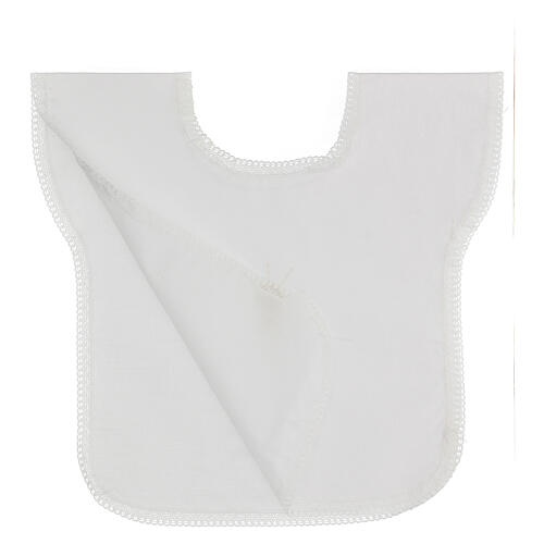 Tauf-Set mit Taschentuch und Taufkleid (10 Stck) aus weißem Baumwollmischgewebe 4