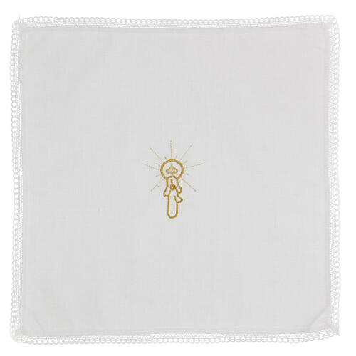 Tauf-Set mit Taschentuch und Taufkleid (10 Stck) aus weißem Baumwollmischgewebe 6