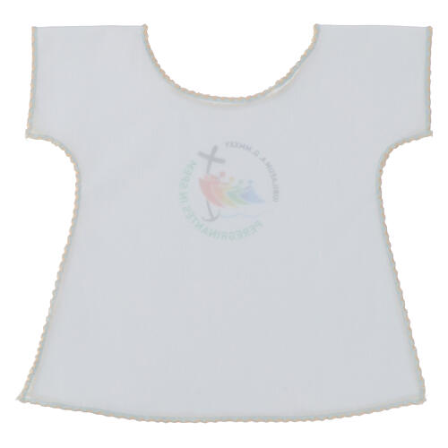Baptism gown with print of the 2025 Jubilee official logo 3