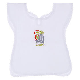 Baptismal gown with embroidered angel, linen mix