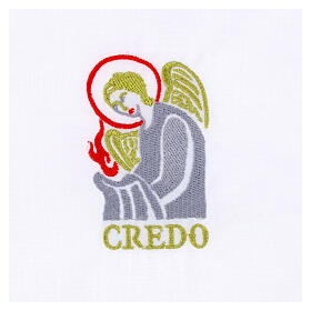 Camiseta bautizo lino mixto bordada ángel