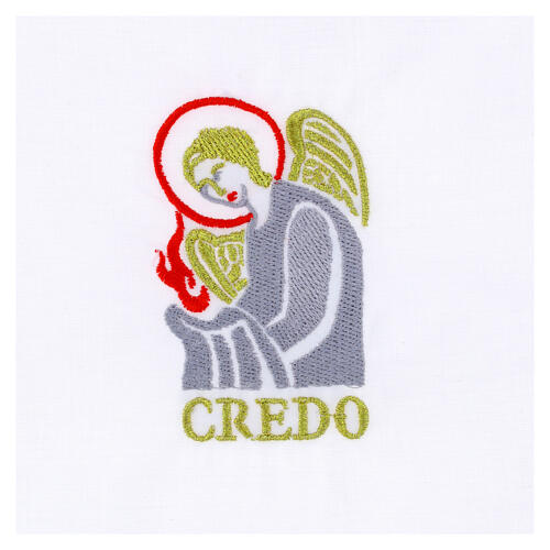 Camiseta bautizo lino mixto bordada ángel 2