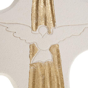 Kreuz Heiliger Geist zur Konfirmation aus Ton in weiß oder gold, 15 cm