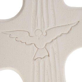 Kreuz Heiliger Geist zur Konfirmation aus Ton in weiß oder gold, 15 cm