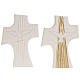 Croce Cresima Spirito Santo argilla bianco oro 15 cm s1