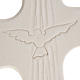 Croce Cresima Spirito Santo argilla bianco oro 15 cm s3