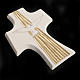 Croce Cresima Spirito Santo argilla bianco oro 15 cm s4