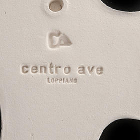 Croce Cresima stilizzata bianca oro argilla 15 cm s5