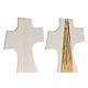Croce Cresima stilizzata bianca oro argilla 15 cm s1