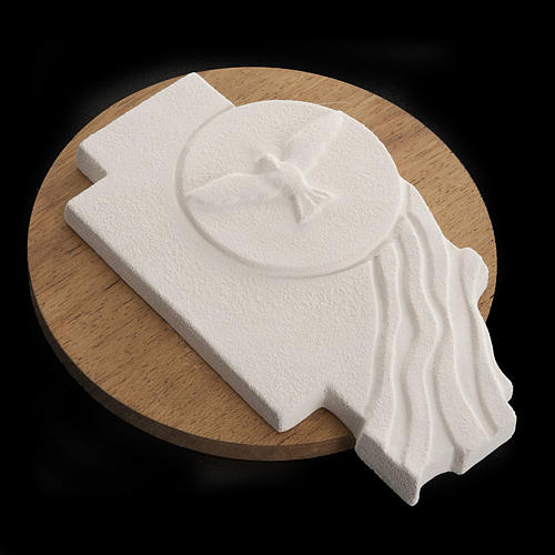 Bas-relief  Holy Spirit Confirmation crucifix, wooden base 4