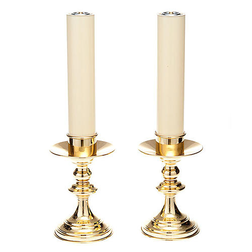 pair of lucid brass candle holders 1