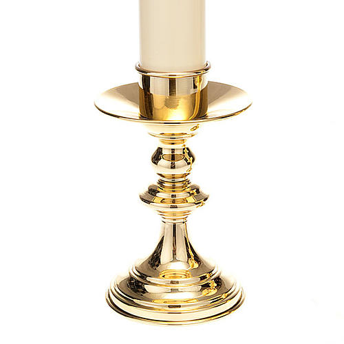 pair of lucid brass candle holders 2