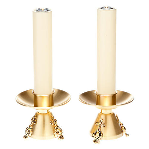 pair of candle holders with cross 1