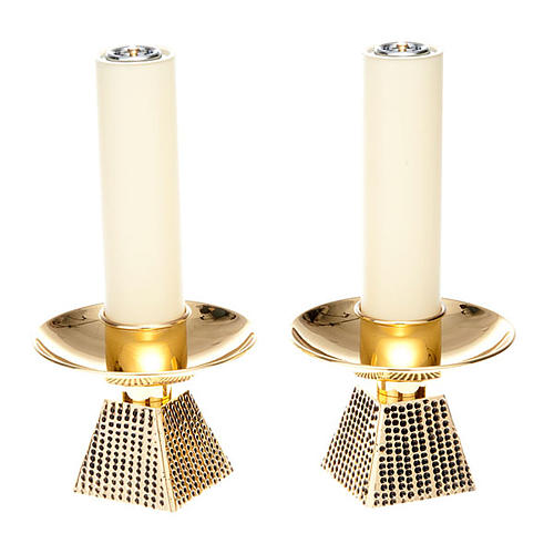 pair of candle holders with squared base 1