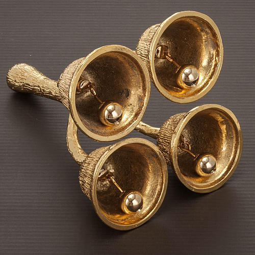 Golden Brass Altar Bell, 4 Chime 4