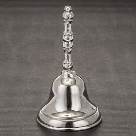 Church handbell with handle silver plated