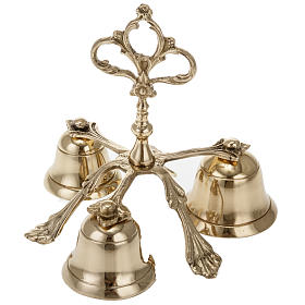 Three-sound golden-plated handbell