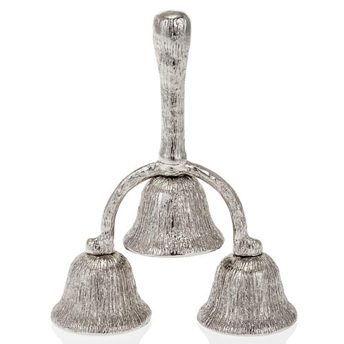 Church hand bell three-sound silver plated 1