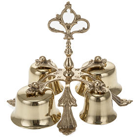 Decorated Altar Bell 4 Chime Gold-Plated