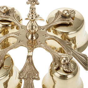 Campana litúrgica de cuatro sonidos decoración dorada