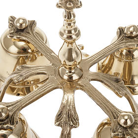 Campanello liturgico a quattro suoni decorato dorato