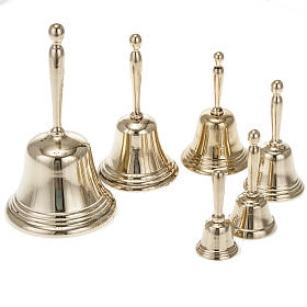 Liturgical bell with golden handle different sizes