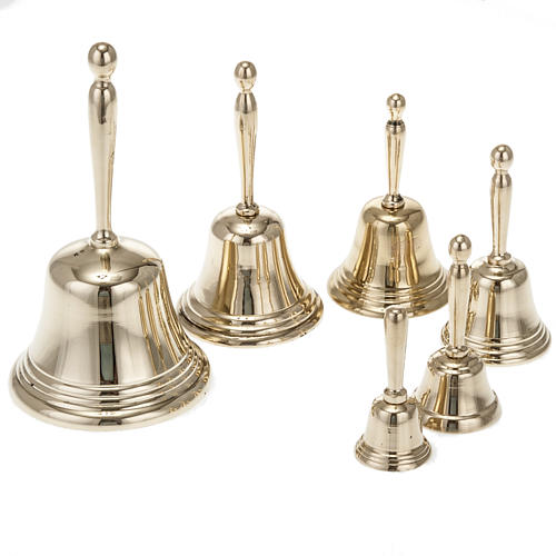 Liturgical bell with golden handle different sizes 1