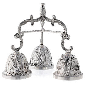 Liturgical bell three sound silver plated bronze