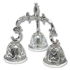 Campanelli liturgici: Campanello liturgico a tre suoni bronzo argentato