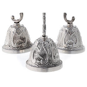 Liturgical bell three sound silver plated bronze
