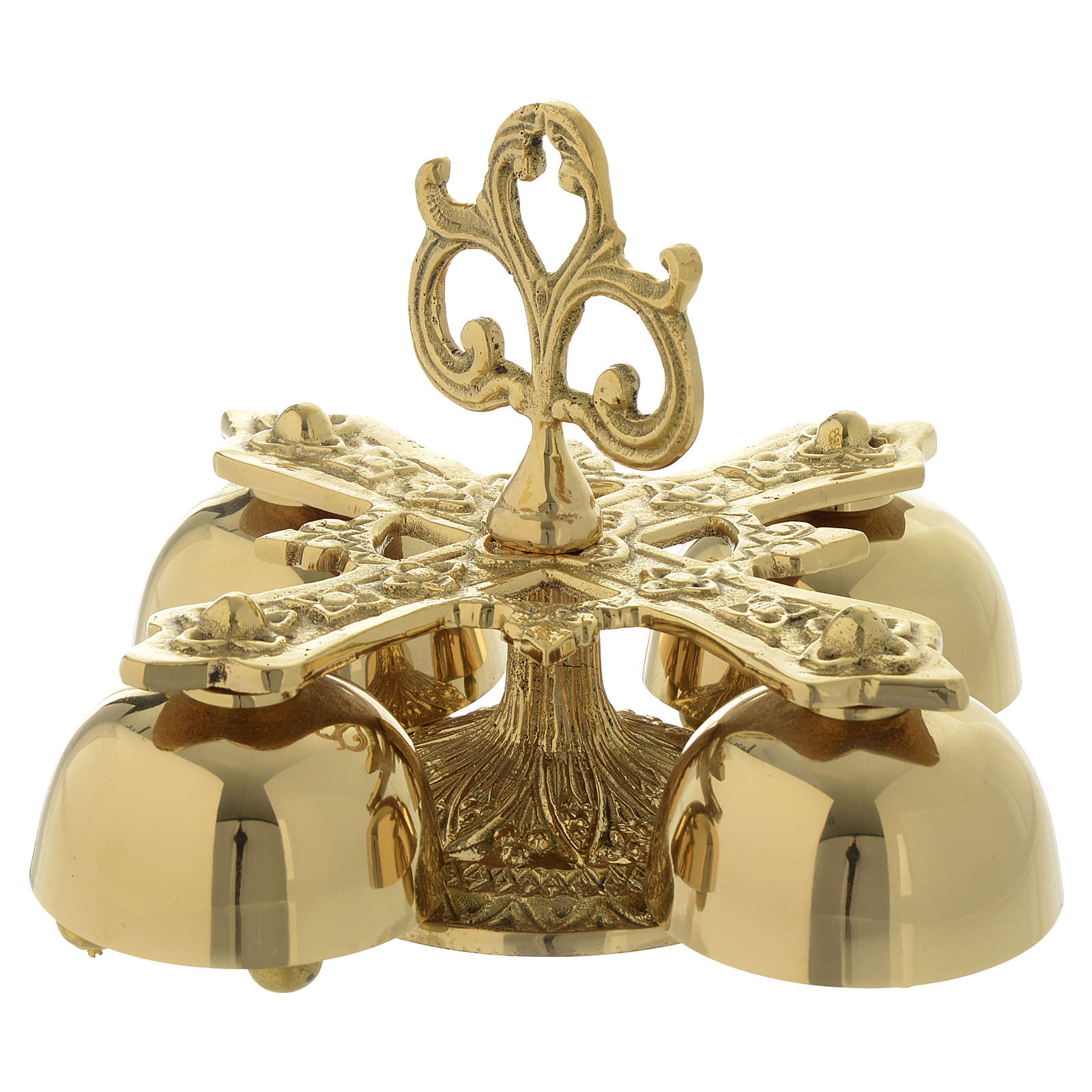Liturgical bell with 4 sounds in goldplated brass online sales on