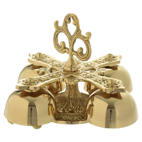 Liturgical bell with 4 sounds in gold-plated brass 5