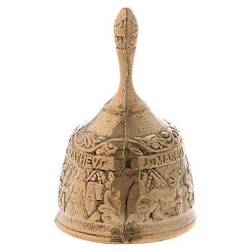 Liturgical bell in antique gilded brass