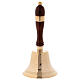 Liturgical bell in gold plated brass with wood handle 8 3/4 in s1