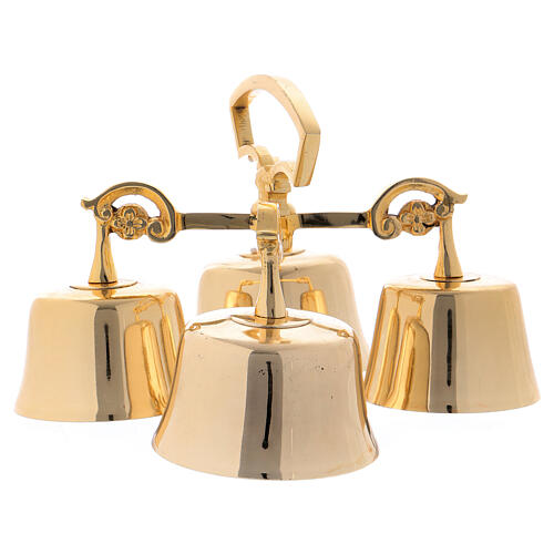 Altar bells 4 tones in gold plated brass 1