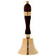 Gold plated brass altar bell with wood handle s1