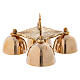 4 Chime Decorated Altar Bell In Golden Brass s2