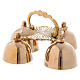4 Chime Decorated Altar Bell In Golden Brass s3