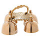 Decorated altar bells 4 tones in gold plated brass s1