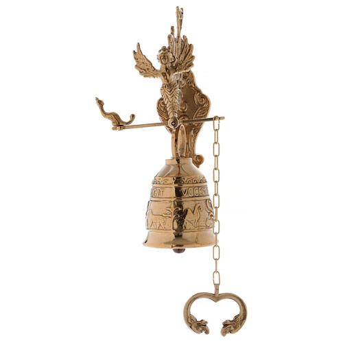 Wall liturgical bell with chain h 13 in 3