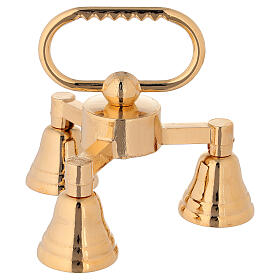 Brass Handbell 3 Chime, Golden Brass
