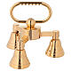 Brass Handbell 3 Chime, Golden Brass s1
