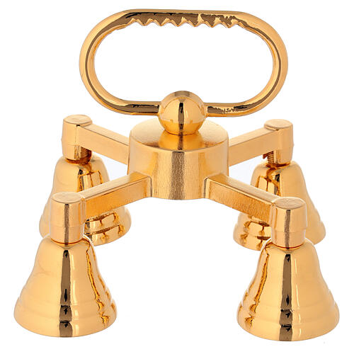 Brass Bell, 4 Chime In Golden Brass 1