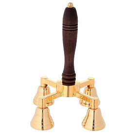 Gold plated Altar bell 4 tons with wood handle