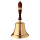 Dzwonek mosiężny z drewnianą rączką, h 26 cm s1
