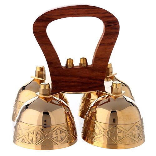 4 Chimes Altar Bell With Wooden Handle 1