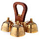 Liturgical bell 4 tons brass and wood handle s2