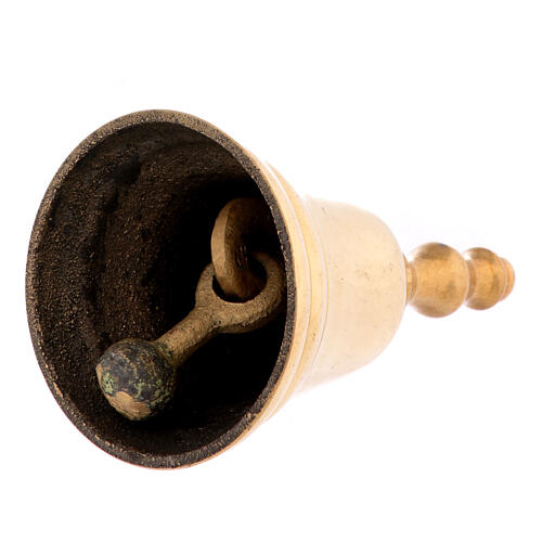 Liturgical bell one sound in golden brass 7 cm 2