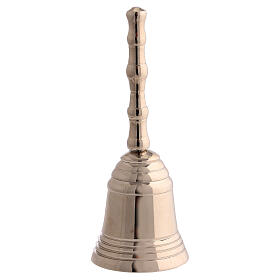 Tischglocke aus silberfarbenem Messing – Höhe 9 cm