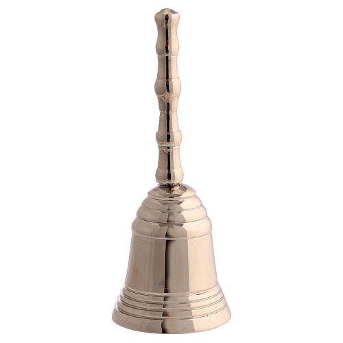 Campanella da tavolo natalizia 9 cm ottone argentato 1